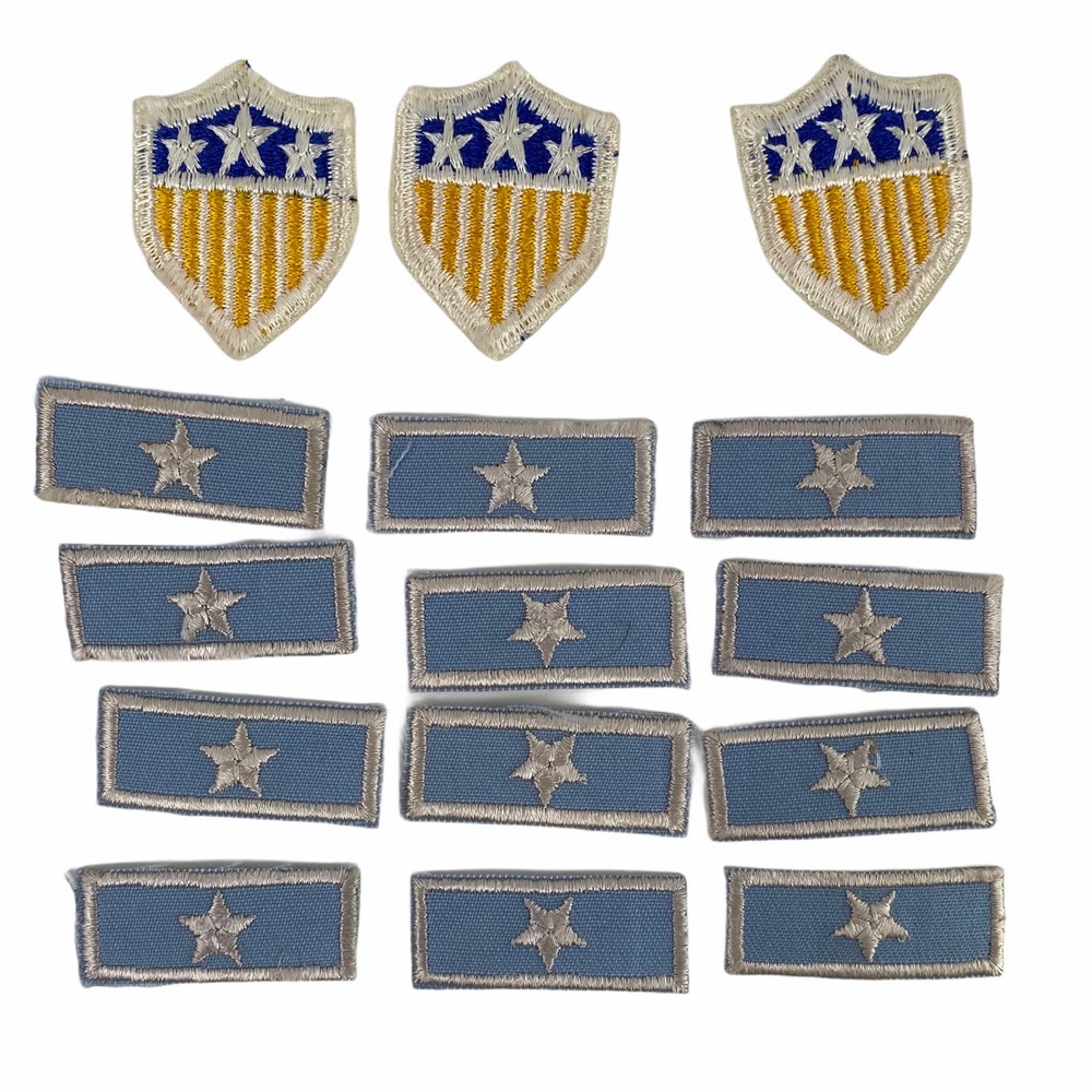 Lot‎ Of 15 Military/ Boy Scout Style Patches -  Single Star, 3 Star Shield